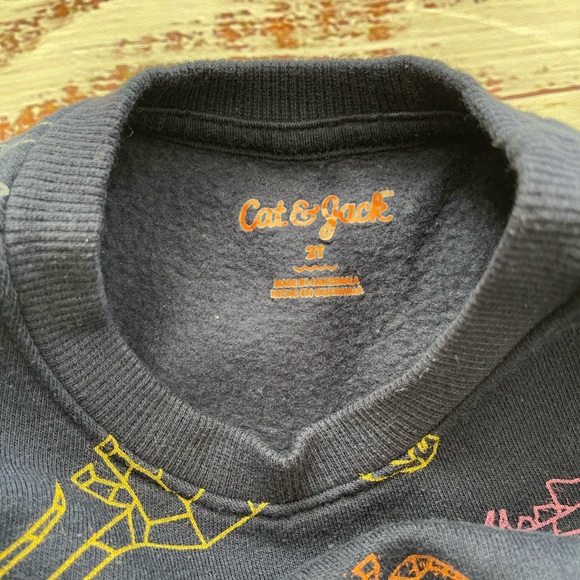 Cat & Jack Dino Print Sweatshirt 2T - Picture 2 of 2